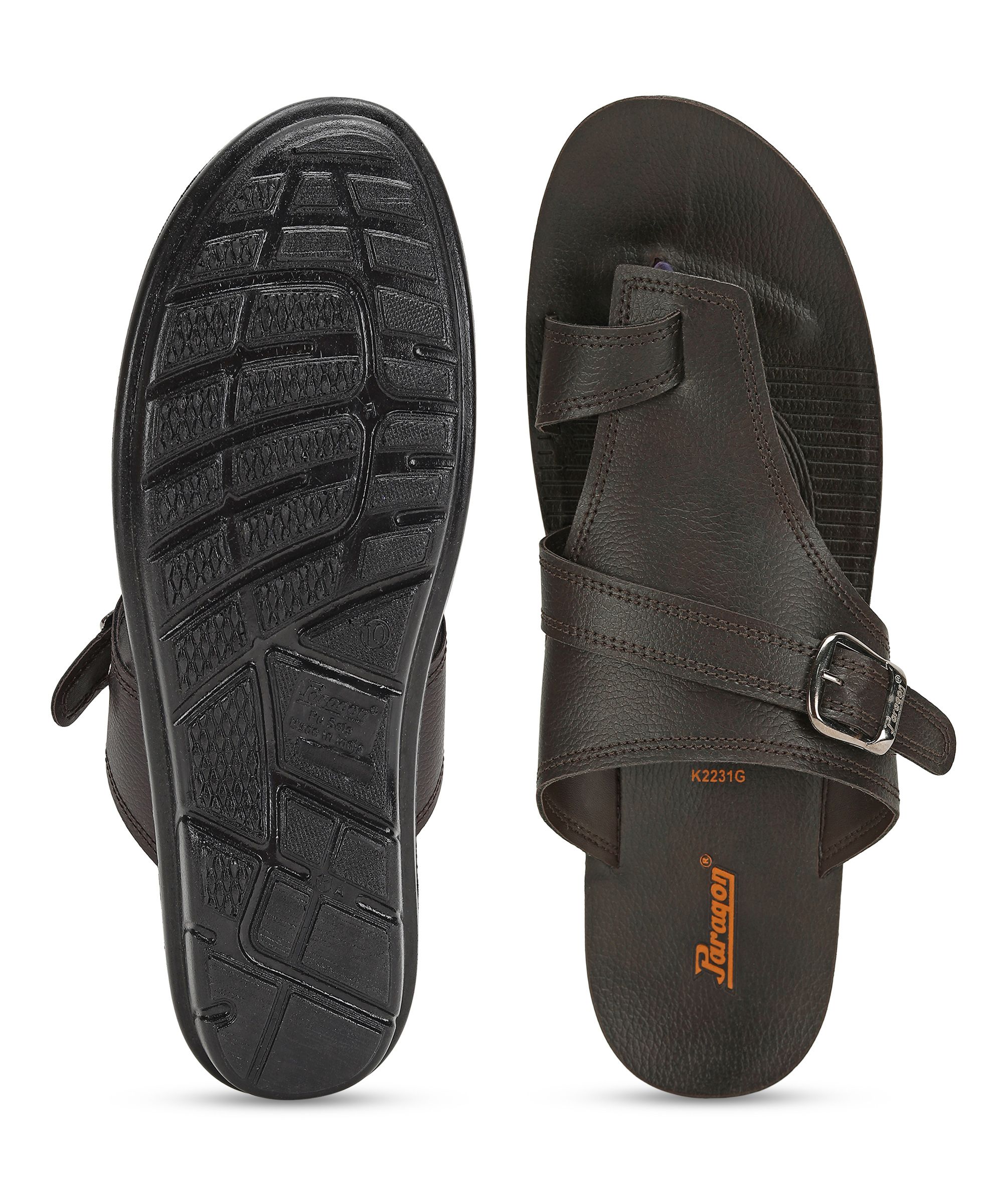     			Paragon Brown Men's Leather Slipper