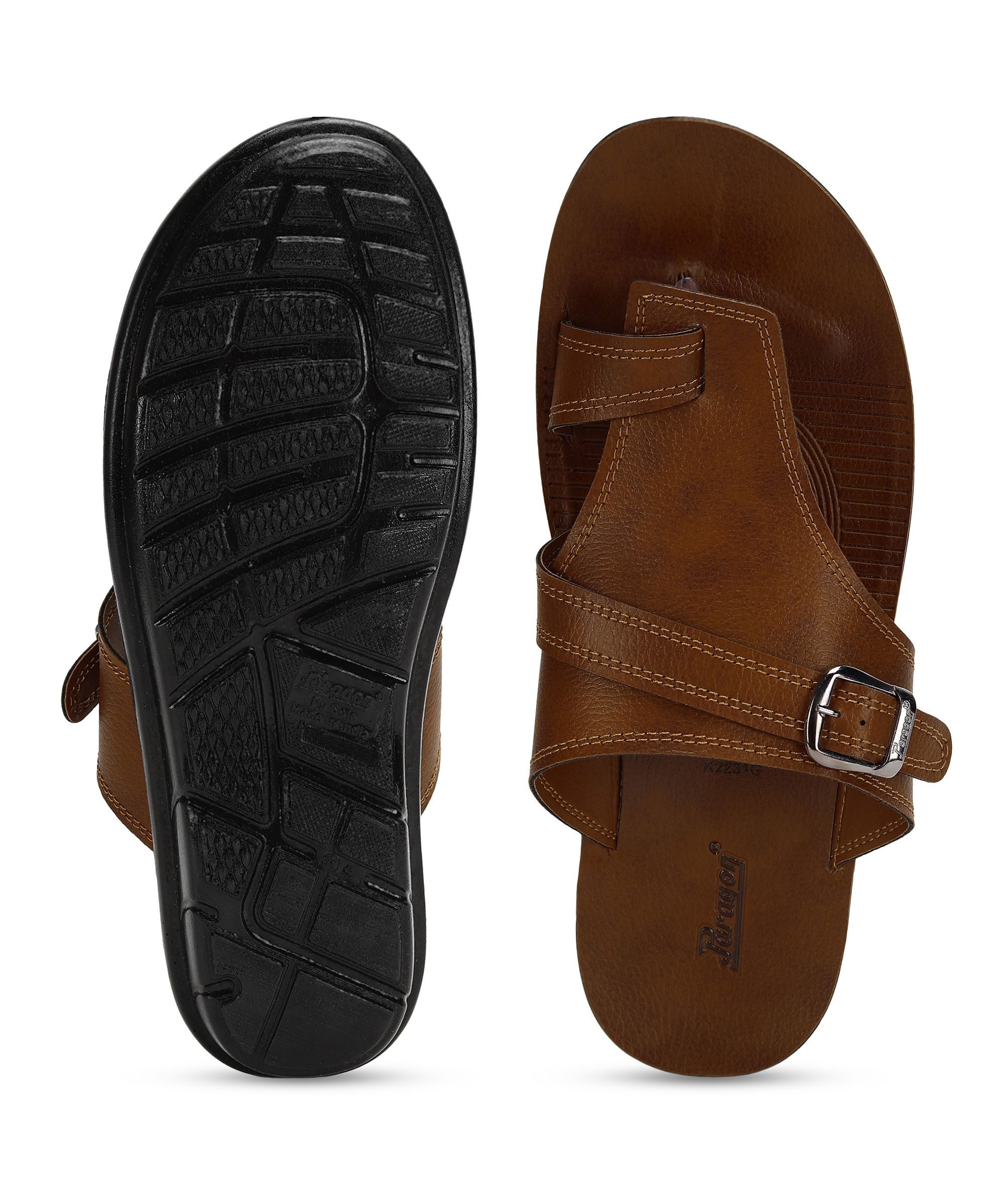     			Paragon Tan Men's Leather Slipper