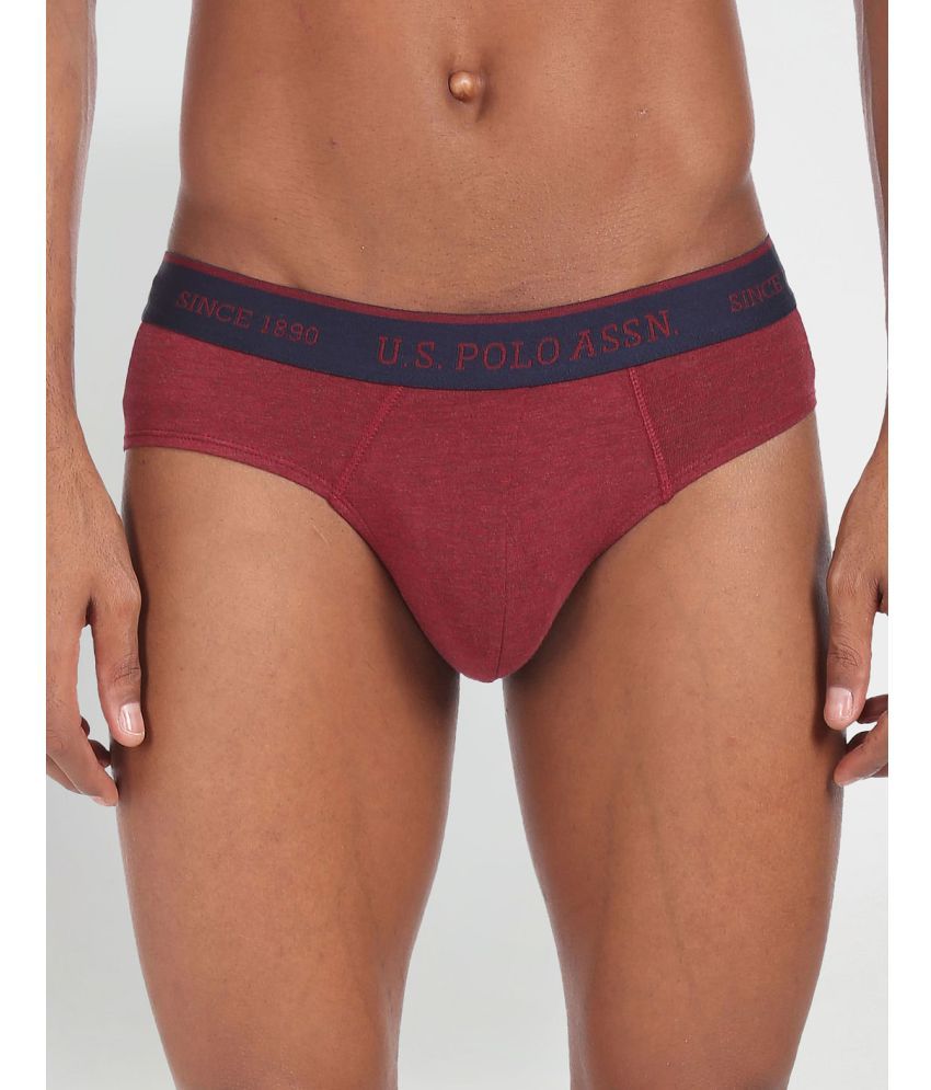     			U.S. Polo Assn. Burgundy Cotton Men's Briefs ( Pack of 1 )