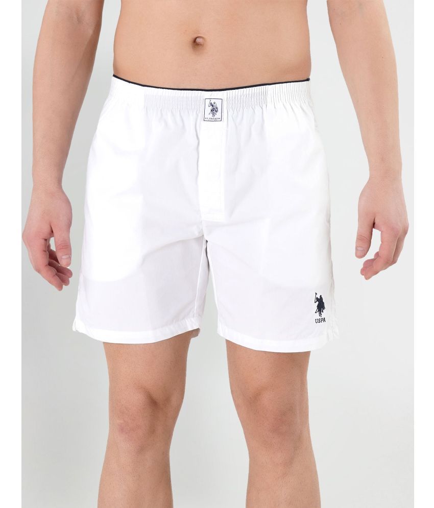     			U.S. Polo Assn. White Cotton Men's Shorts ( Pack of 1 )