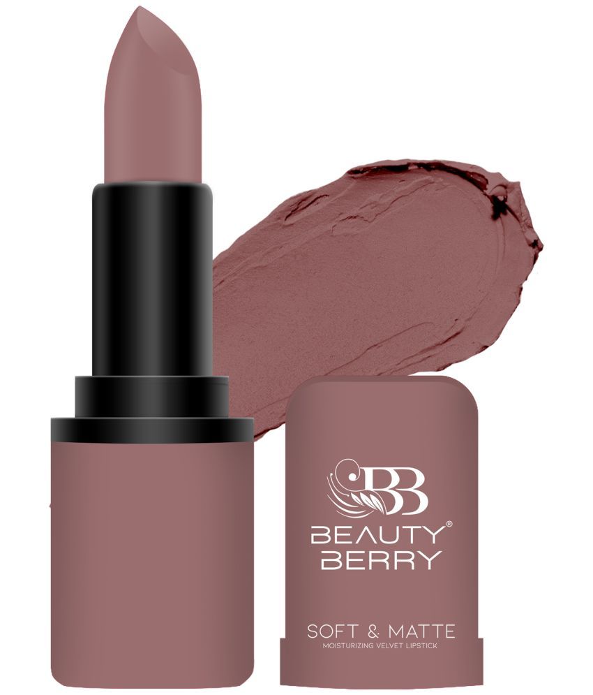     			Beauty Berry Soft & Matte Lipstick Non Drying with Velvet Matte Finish 4g, Modesty (Shade - 05)