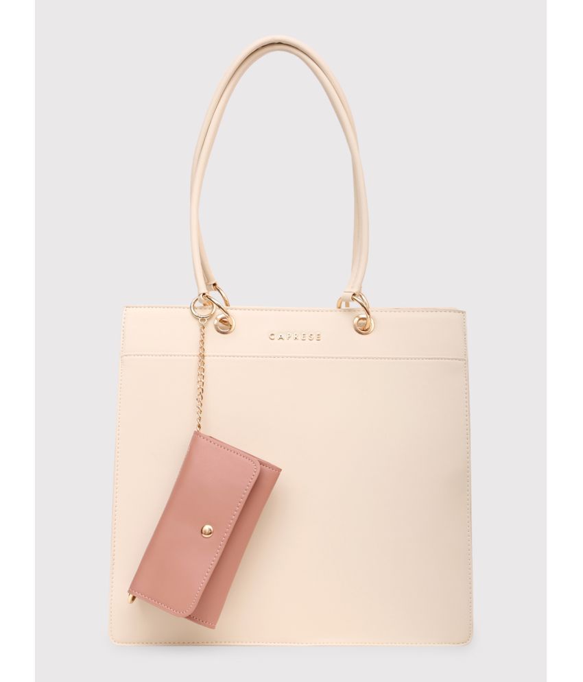     			Caprese Beige Faux Leather Tote Bag