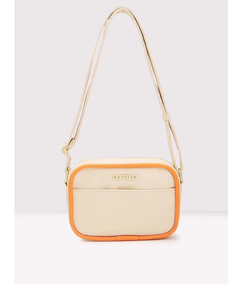     			Caprese Cream Faux Leather Sling Bag