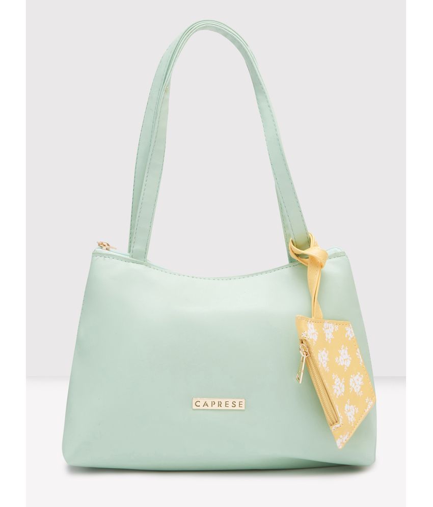     			Caprese Mint Green Faux Leather Satchel Bag