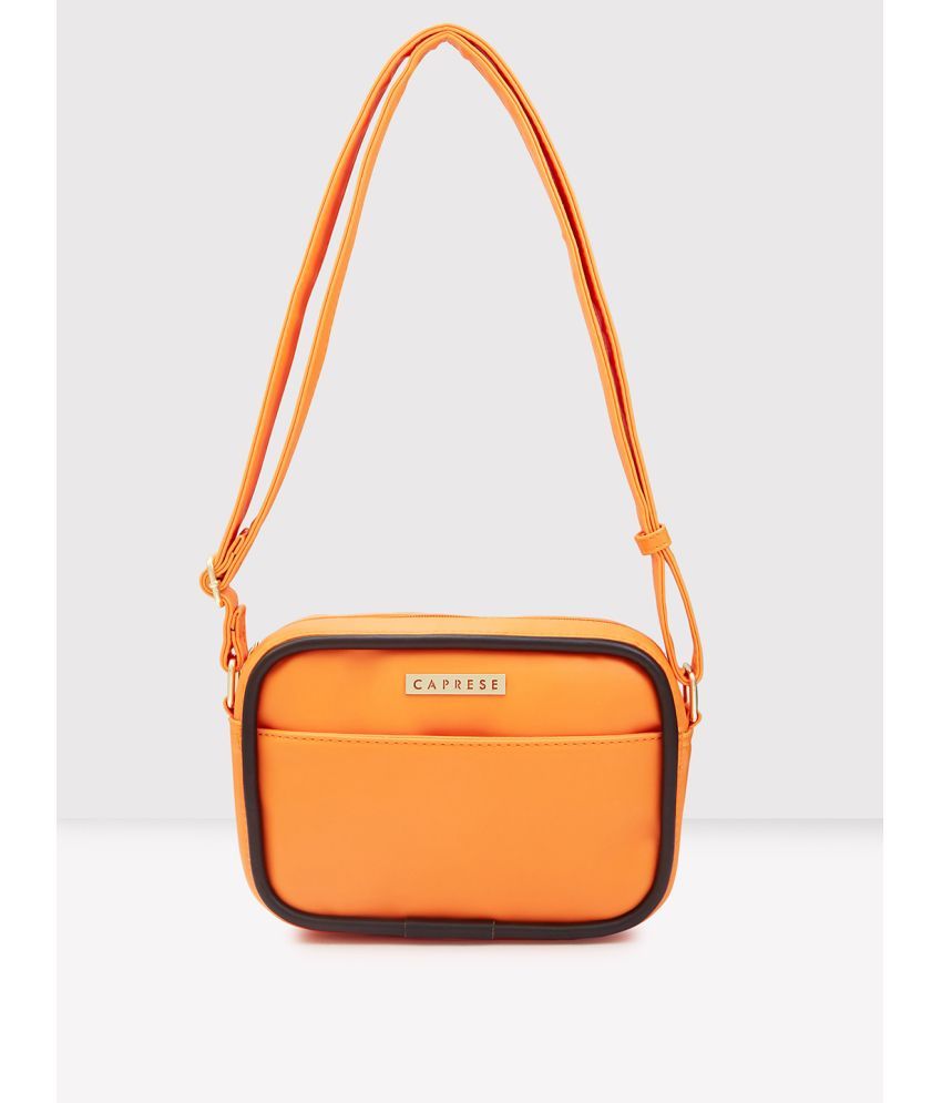     			Caprese Orange Faux Leather Sling Bag