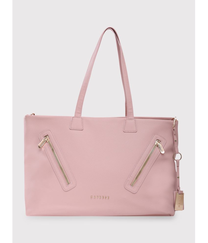     			Caprese Pink Faux Leather Tote Bag