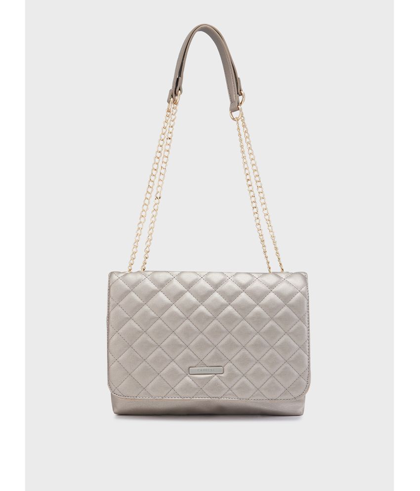     			Caprese Silver Faux Leather Sling Bag