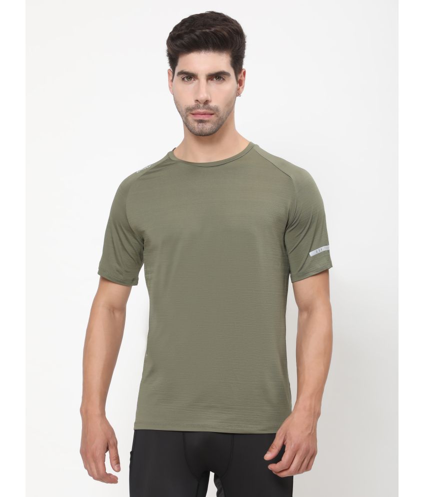     			Dida Sportswear Olive Polyester Regular Fit Men's Sports T-Shirt ( Pack of 1 )