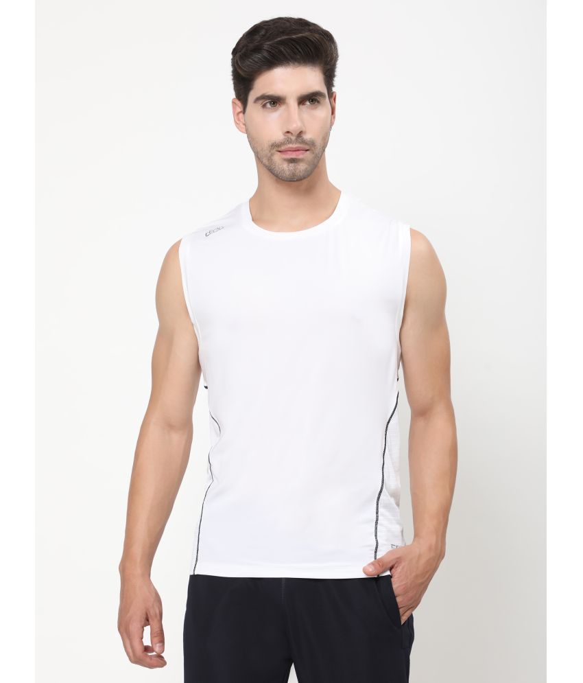     			Dida Sportswear White Polyester Regular Fit Men's Tanks ( Pack of 1 )