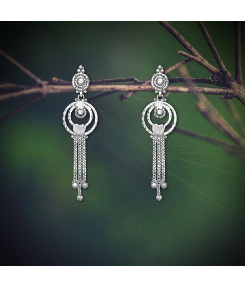     			LUV FASHION Silver Jhumki Earrings ( Pack of 1 )