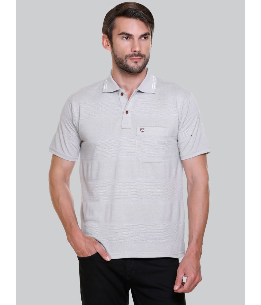     			Otaya Plus Cotton Blend Regular Fit Solid Half Sleeves Men's Polo T Shirt - Light Grey ( Pack of 1 )