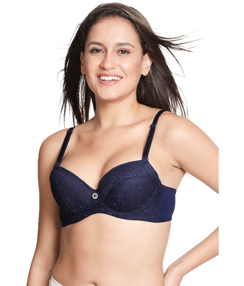     			Susie Nylon Women's Balconette Bra ( Navy Blue ) S023-NavyBlue