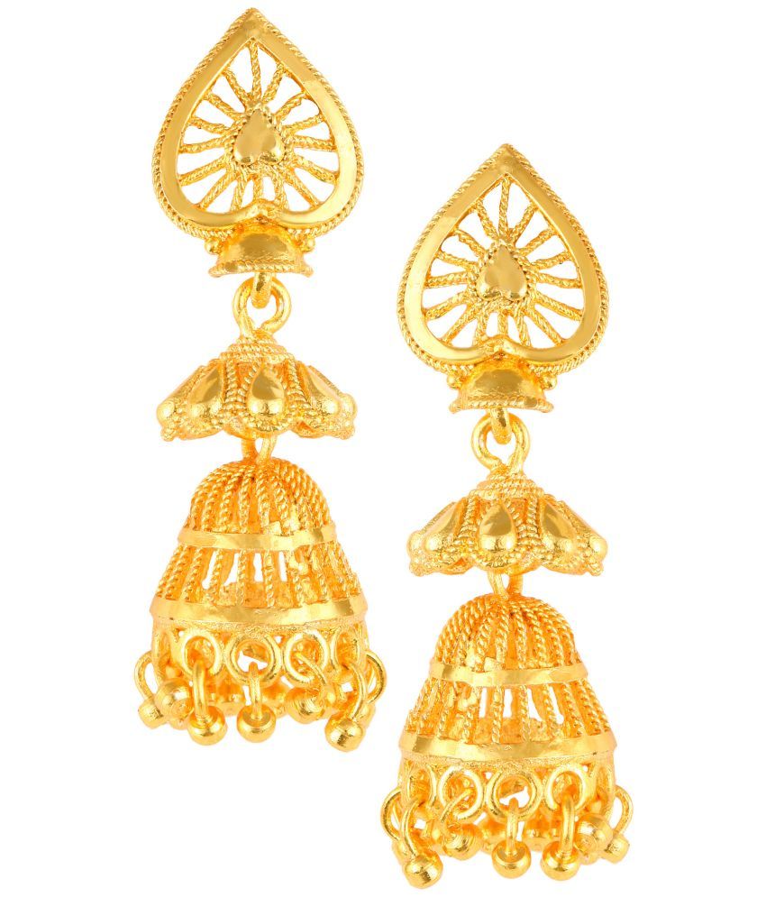     			VIVASTRI Golden Jhumki Earrings ( Pack of 1 )