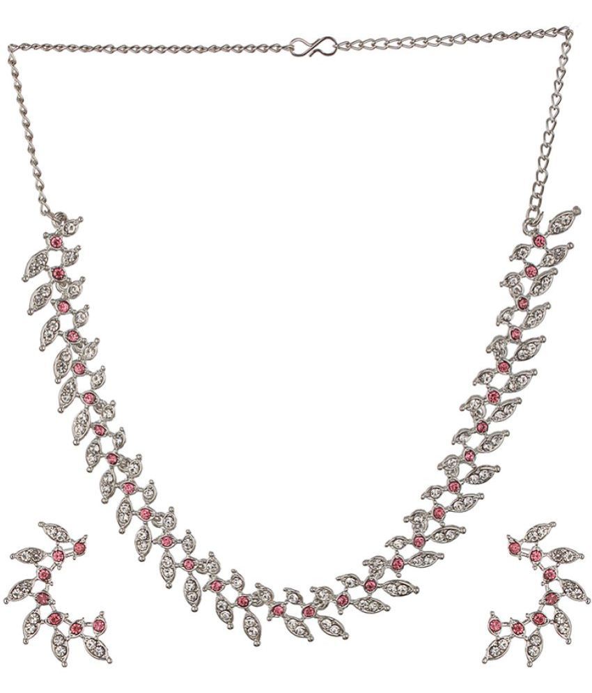     			AATMANA Pink Brass Necklace Set ( Pack of 1 )