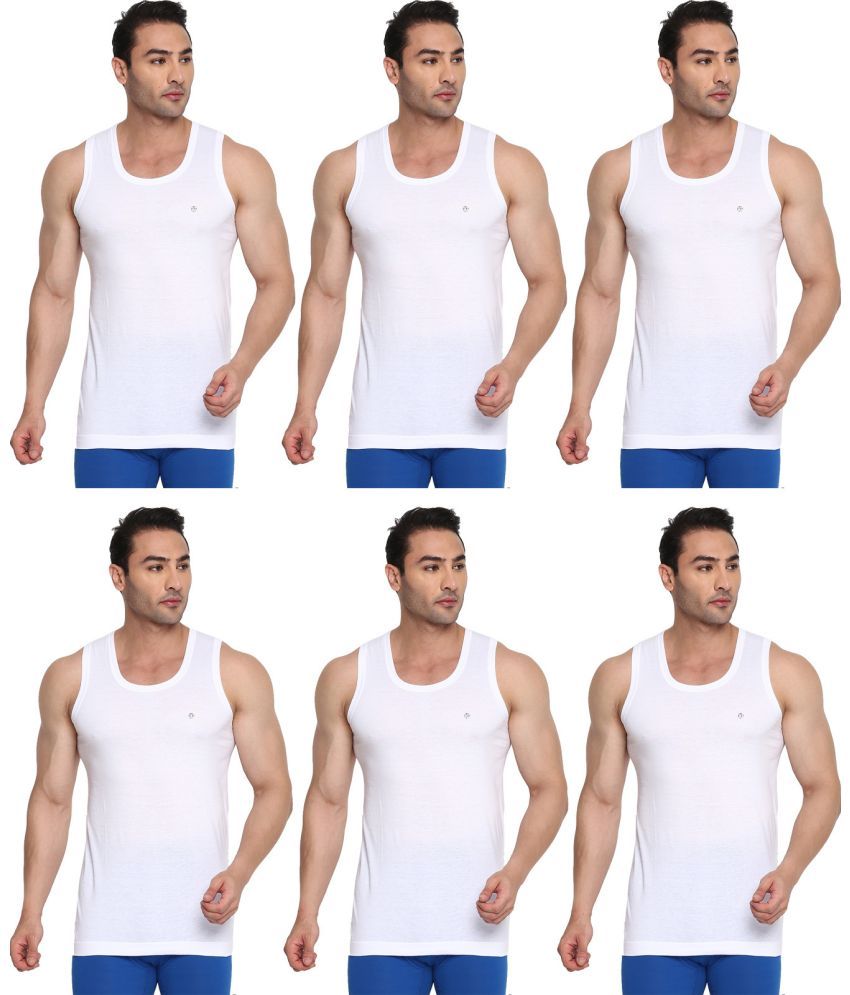     			COLORS by Rupa Frontline White Cotton Men's Vest ( Pack of 6 )