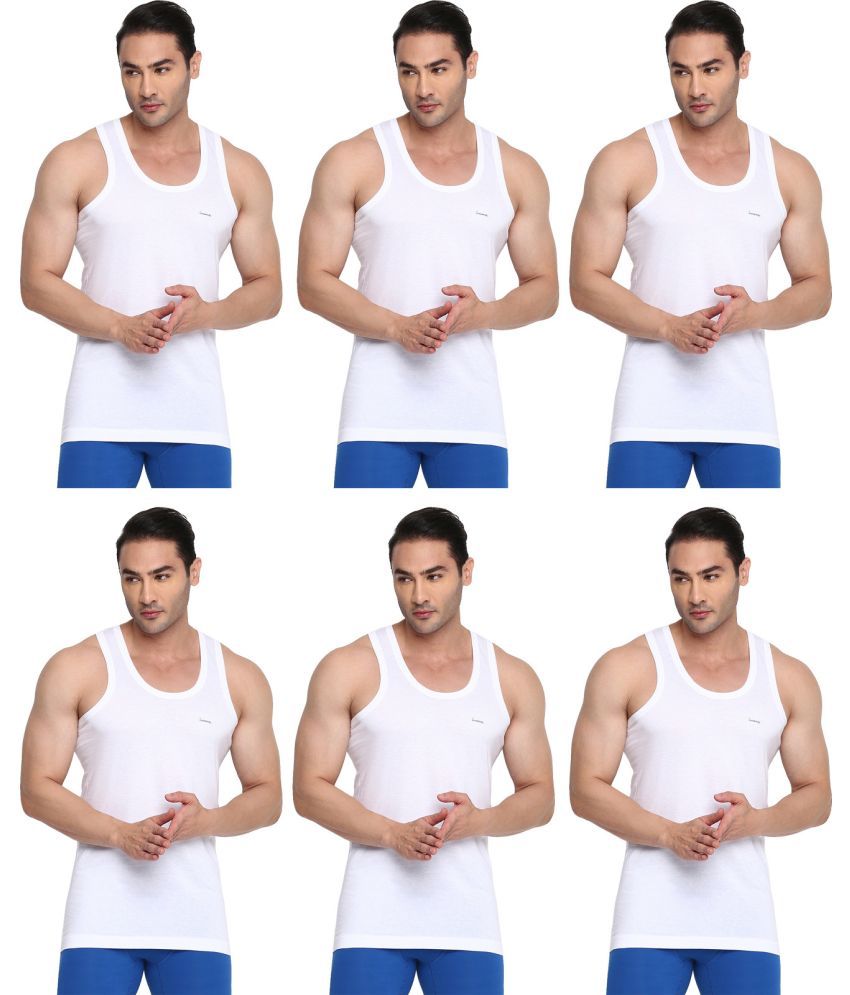     			COLORS by Rupa Frontline White Cotton Men's Vest ( Pack of 6 )