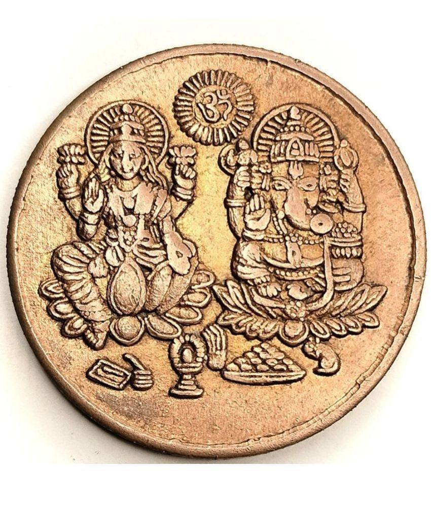     			Laxmi Mata Lord Ganesh Bless 1818 East India Company Coin