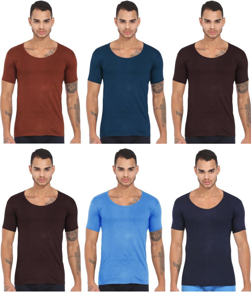     			Rupa Frontline Multicolor Cotton Men's Vest ( Pack of 6 )