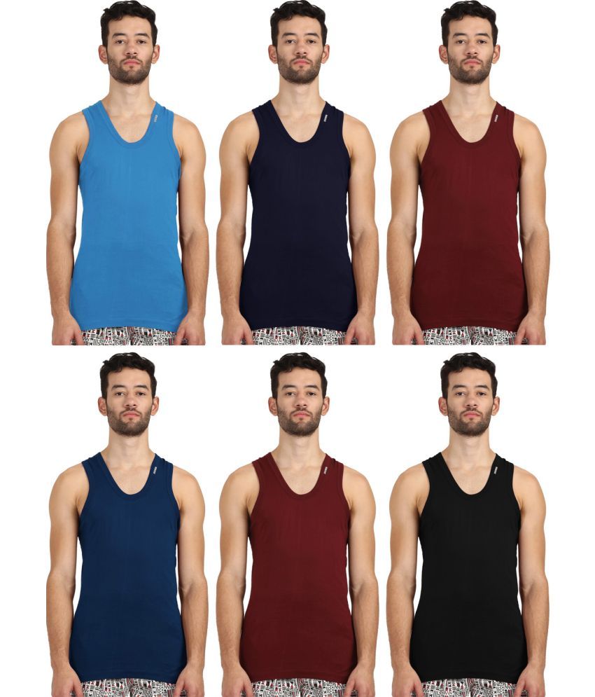     			Rupa Frontline Multicolor Cotton Men's Vest ( Pack of 6 )