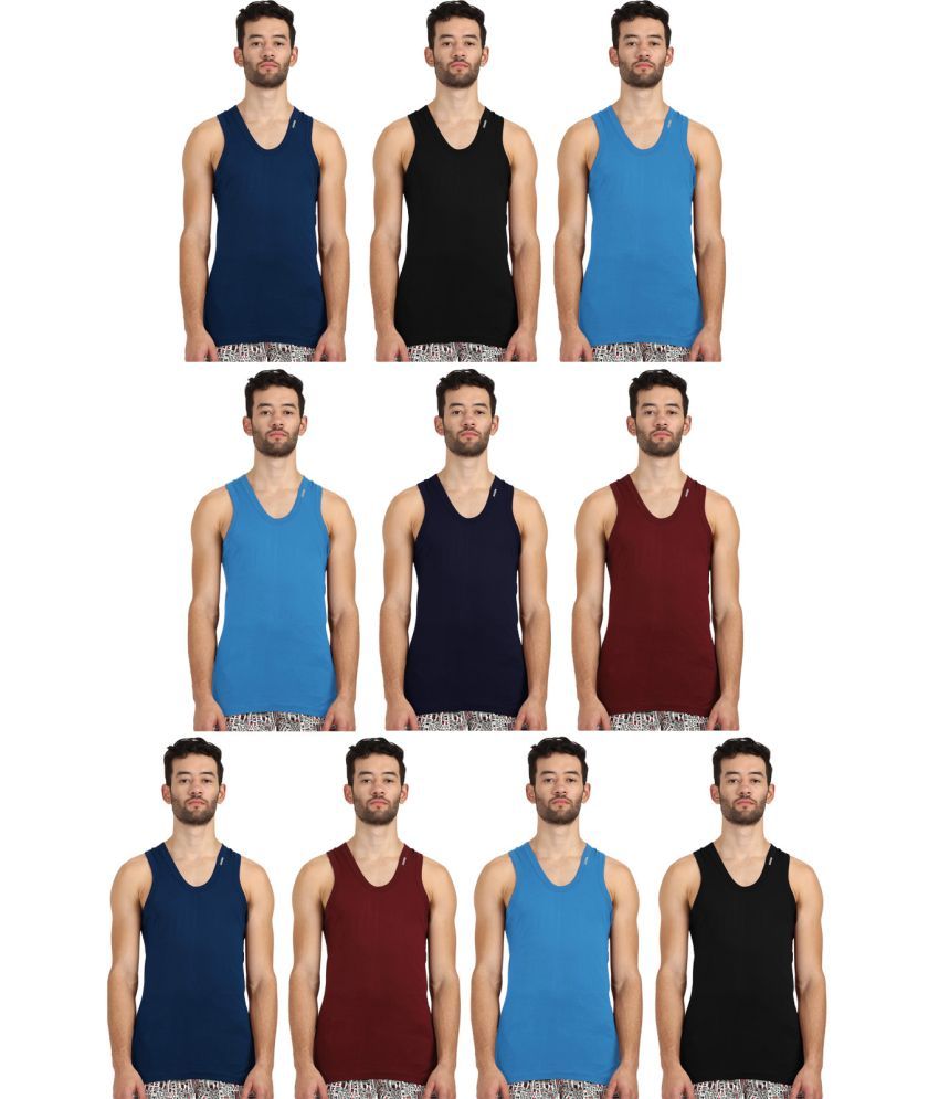     			Rupa Frontline Multicolor Cotton Men's Vest ( Pack of 10 )