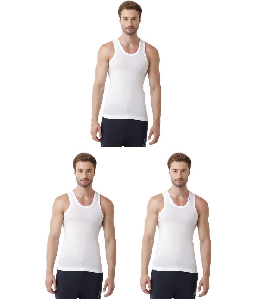     			Rupa Frontline White Cotton Men's Vest ( Pack of 3 )