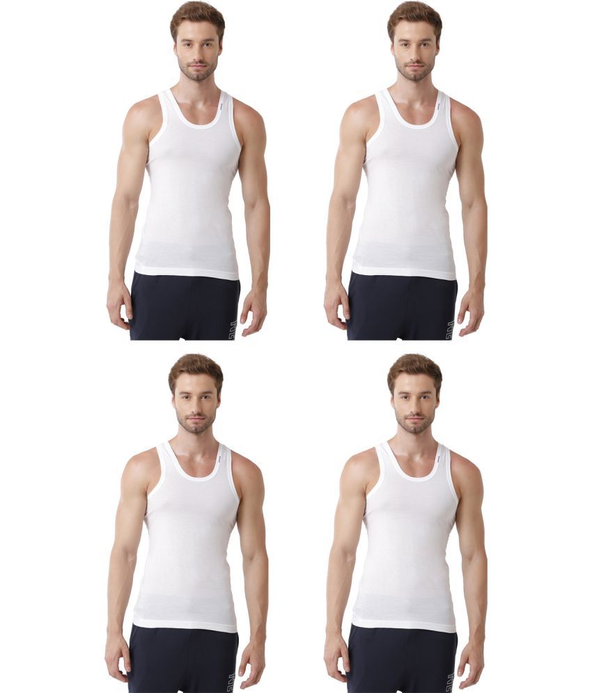     			Rupa Frontline White Cotton Men's Vest ( Pack of 4 )