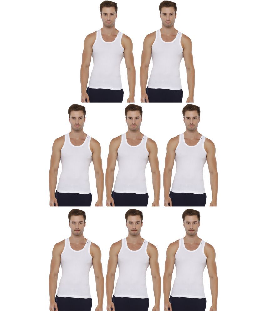     			Rupa Frontline White Cotton Men's Vest ( Pack of 8 )