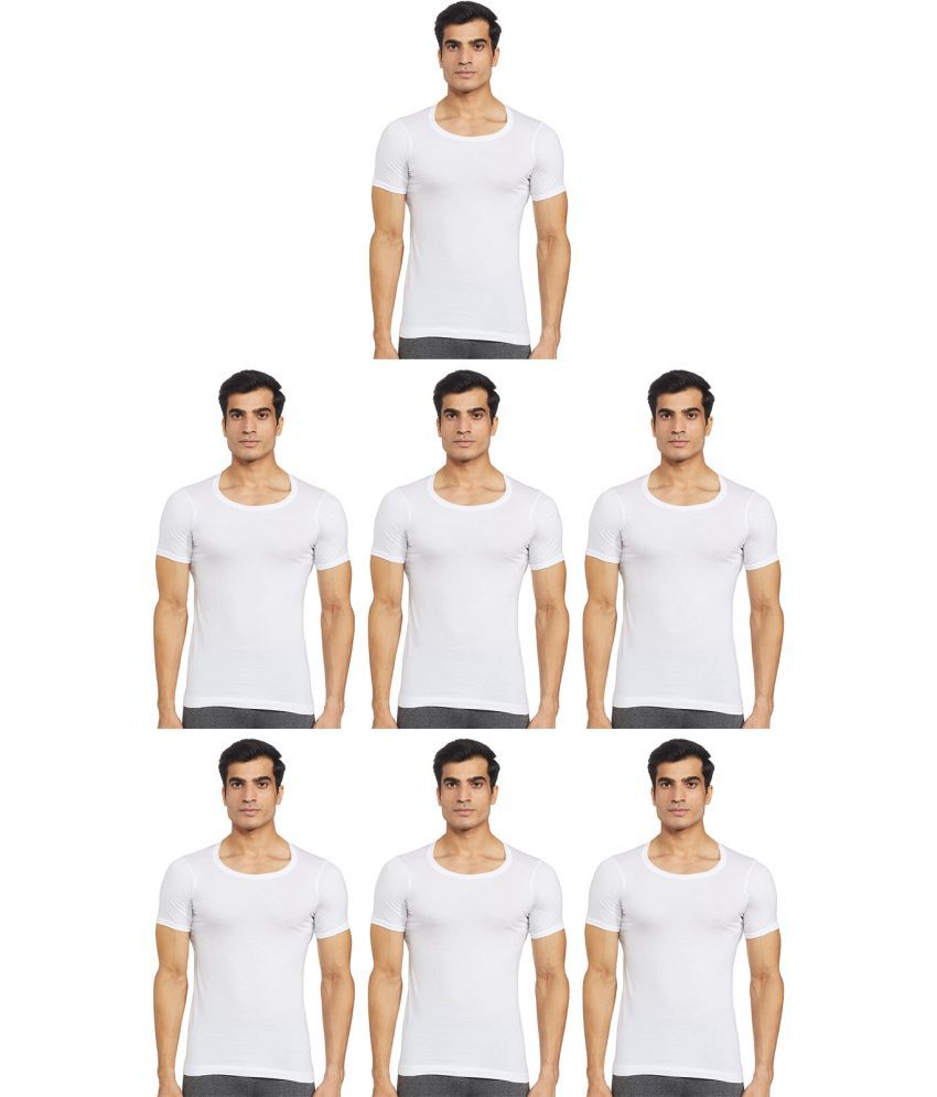     			Rupa Frontline White Cotton Men's Vest ( Pack of 7 )