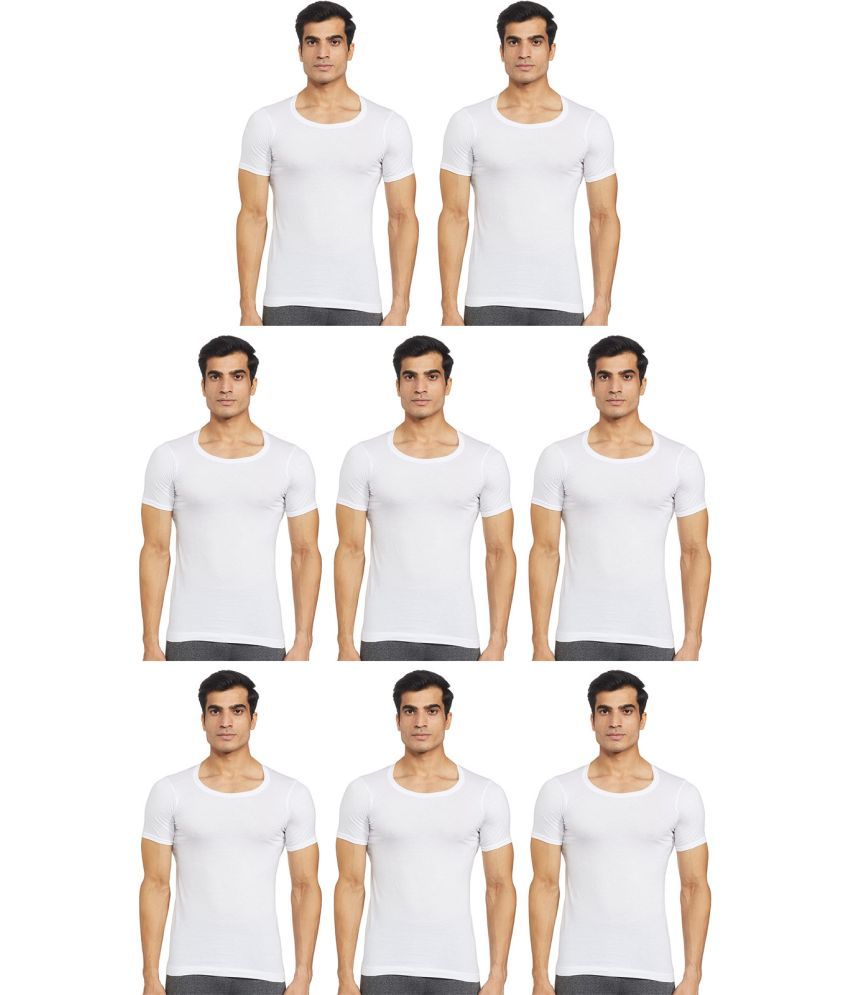     			Rupa Frontline White Cotton Men's Vest ( Pack of 8 )