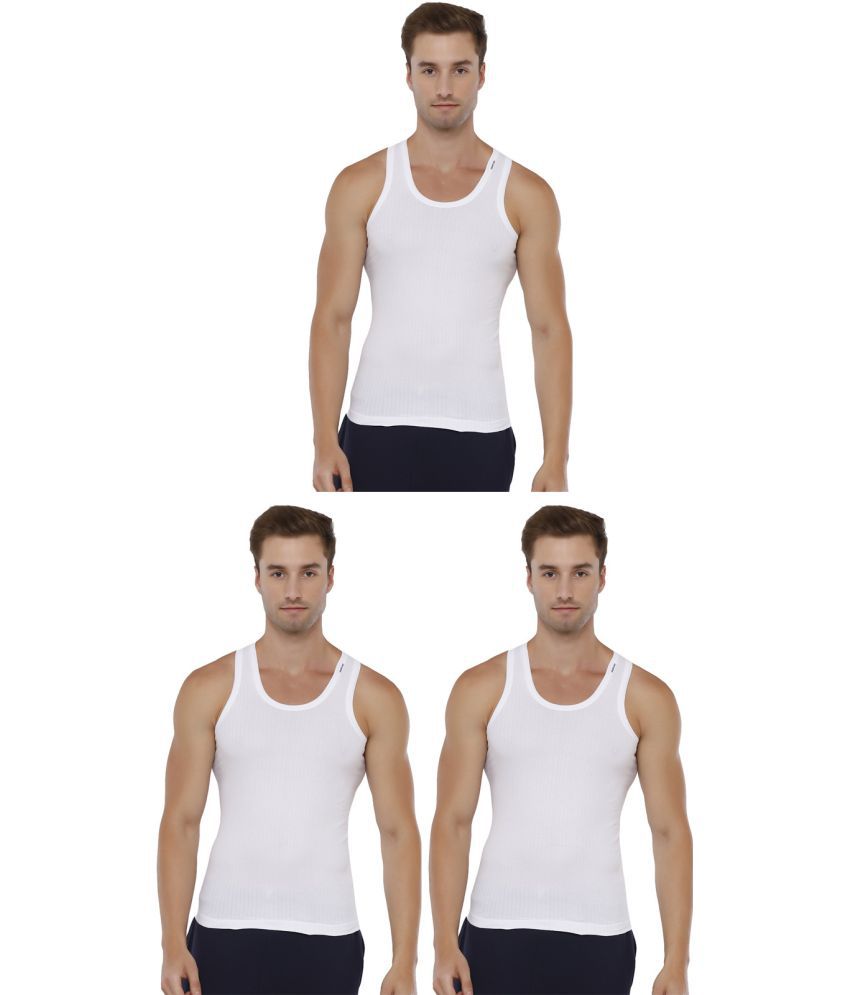     			Rupa Frontline White Cotton Men's Vest ( Pack of 3 )