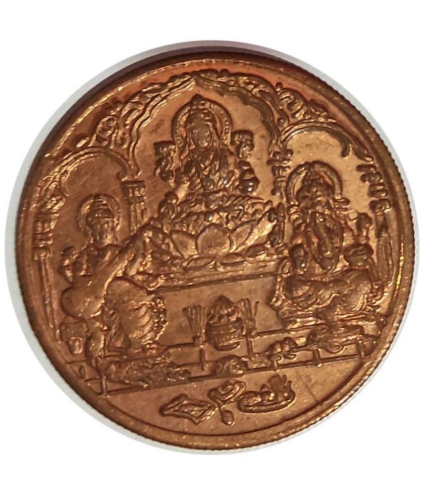     			20 gram 1818 East India Company Anna coin Lord Laxmi Ganesh and Saraswati Mata