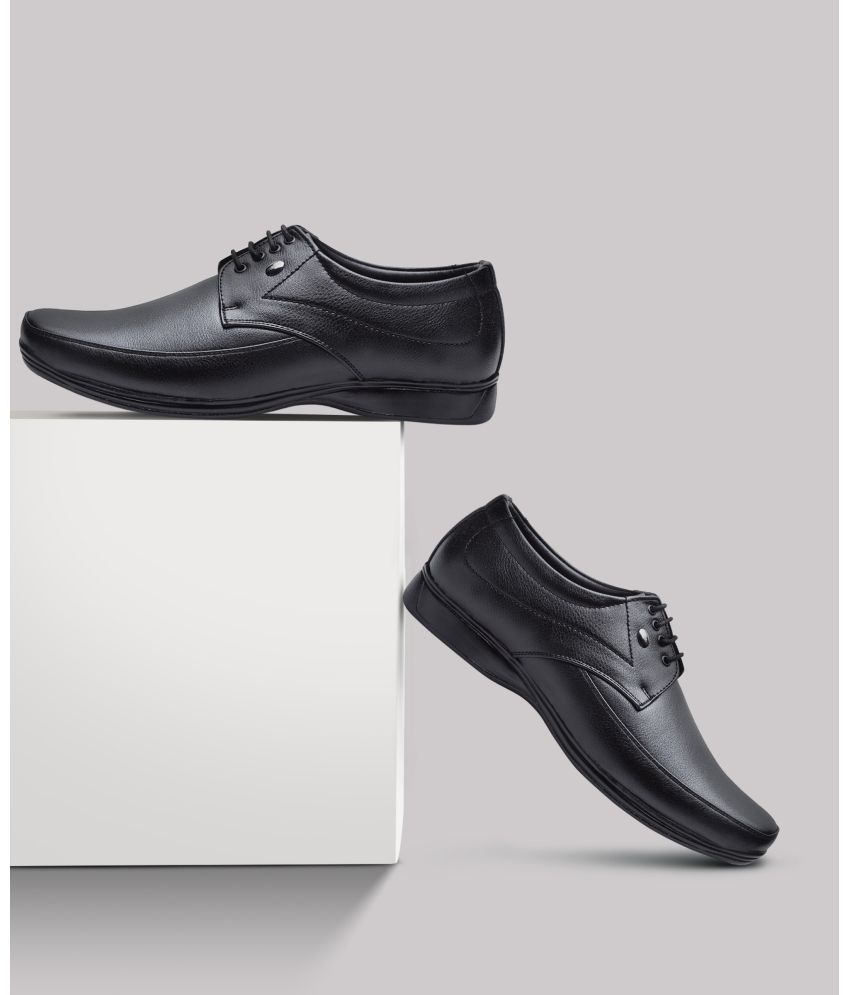     			Action Black Men's Derby Formal Shoes