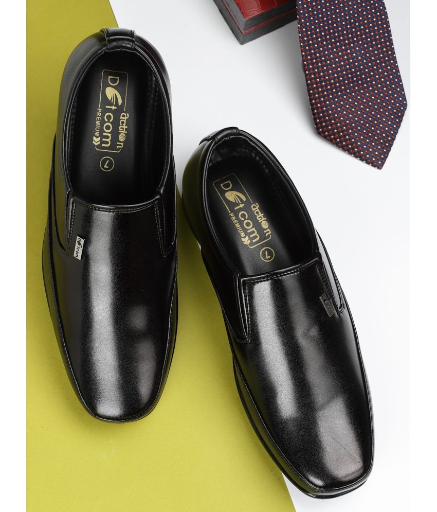     			Action Black Men's Slip On Formal Shoes