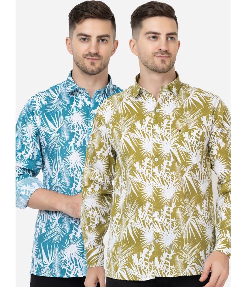     			FREKMAN 100% Cotton Regular Fit Printed Full Sleeves Men's Casual Shirt - Multi ( Pack of 2 )