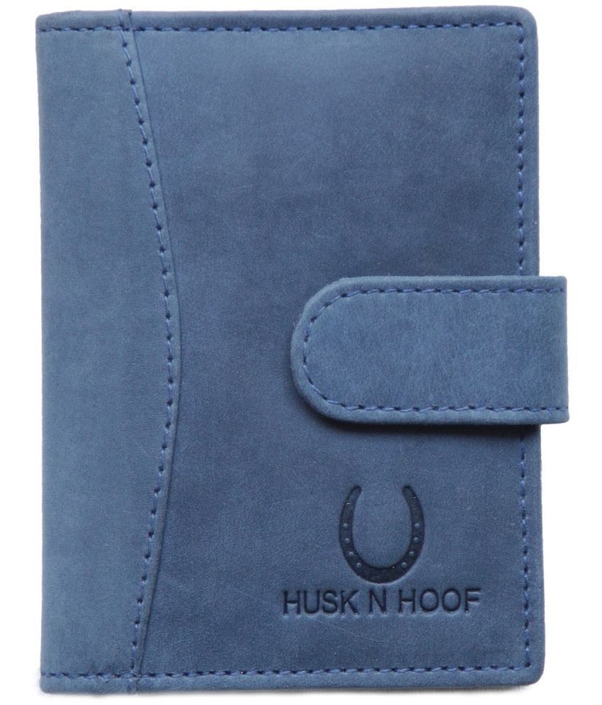     			HUSKNHOOF Blue Leather Men's Regular Wallet ( Pack of 1 )