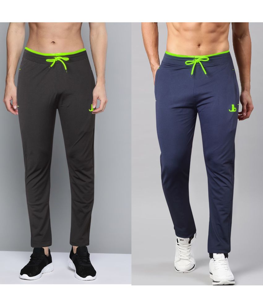     			JB JUST BLACK Multicolor Cotton Blend Men's Trackpants ( Pack of 2 )