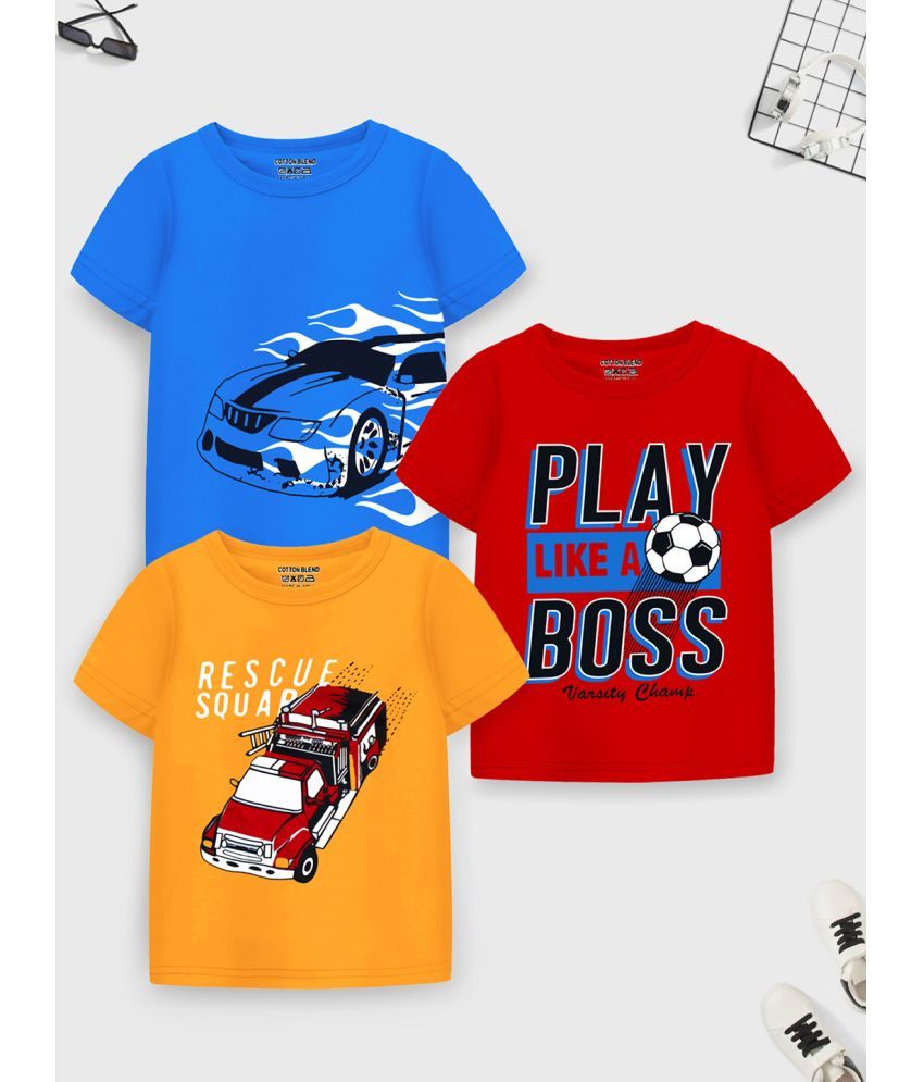     			Trampoline Pack of 3 Boys Cotton Blend T-Shirt ( Multicolor 4 )