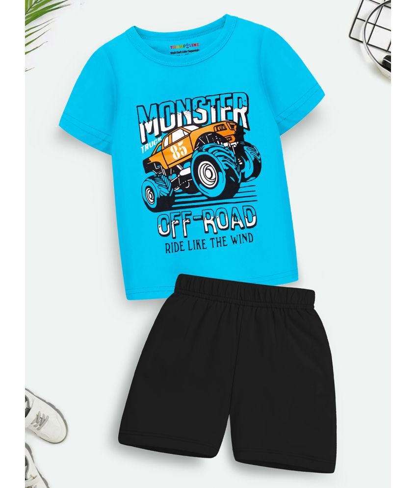     			Trampoline Multicolor Cotton Blend Boys T-Shirt & Shorts ( Pack of 1 )