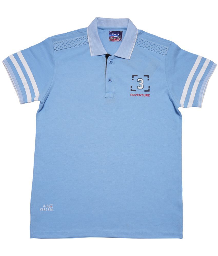     			Twix Blue Cotton Blend Boy's Polo T-Shirt ( Pack of 1 )