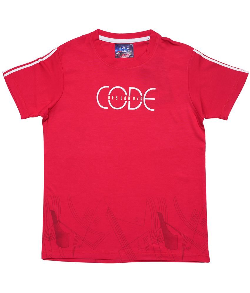     			Twix Red Cotton Blend Boy's T-Shirt ( Pack of 1 )