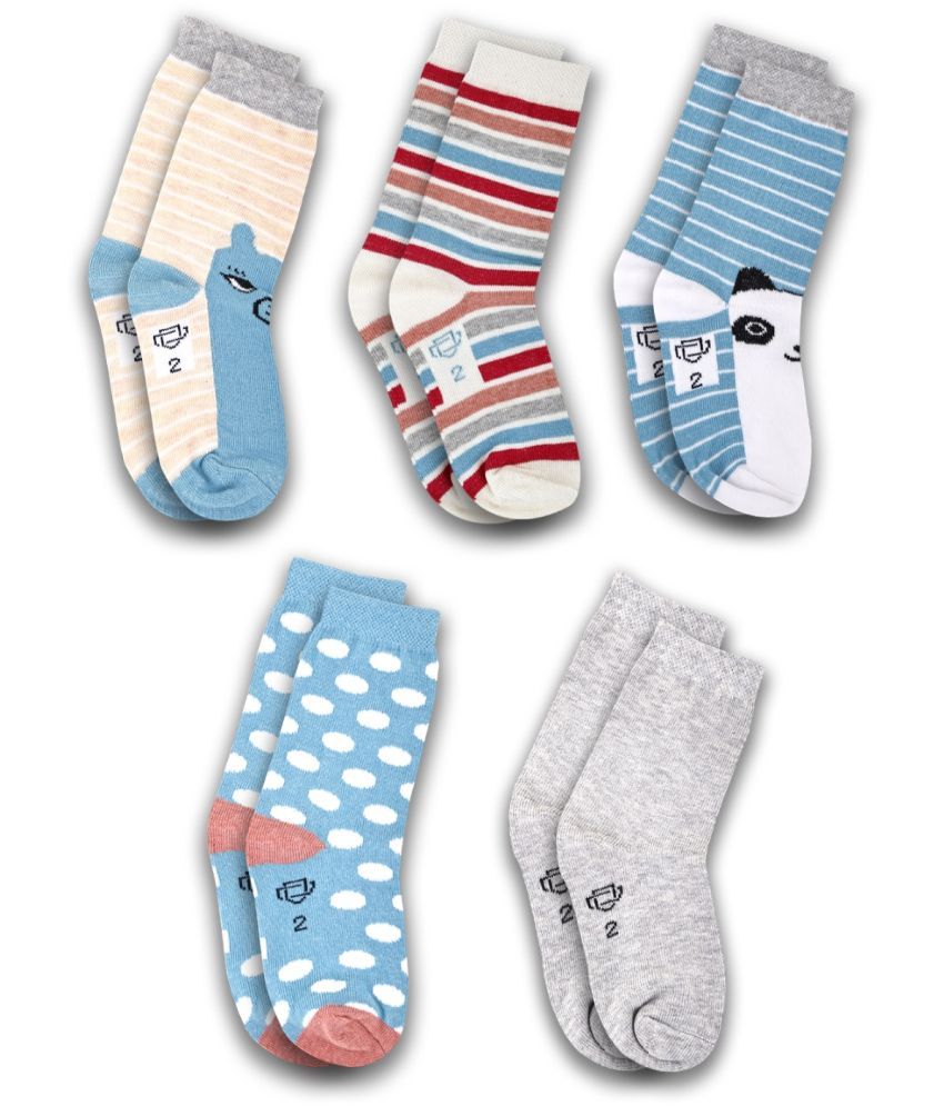     			Dollar Socks Multicolor Cotton Blend Boy's Ankle Length Socks ( Pack of 5 )