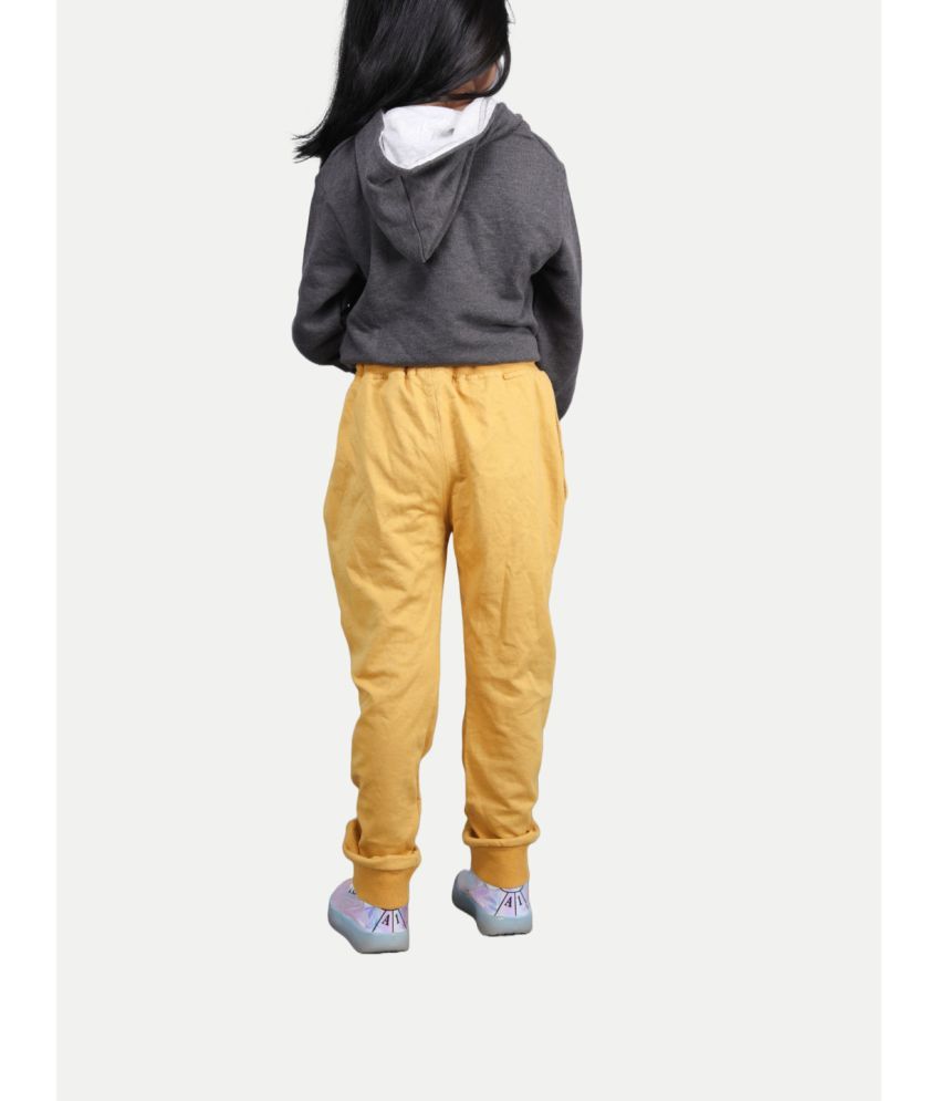     			Girls Mustard Solid Jogger