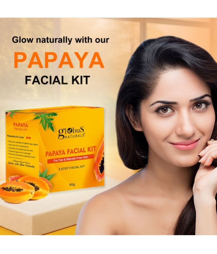     			Globus Naturals 2 Times Use Facial Kit For Combination Skin Papaya 40 ( Pack of 1 )