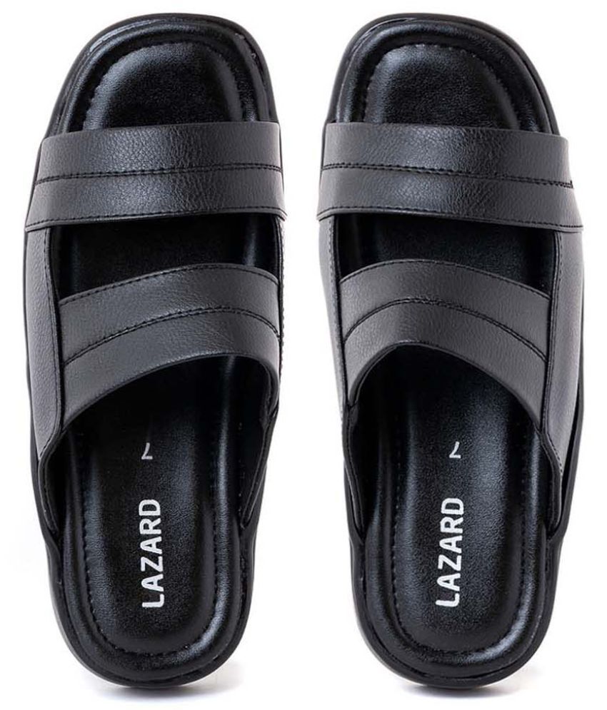     			KHADIM - Black Men's Floater Sandals