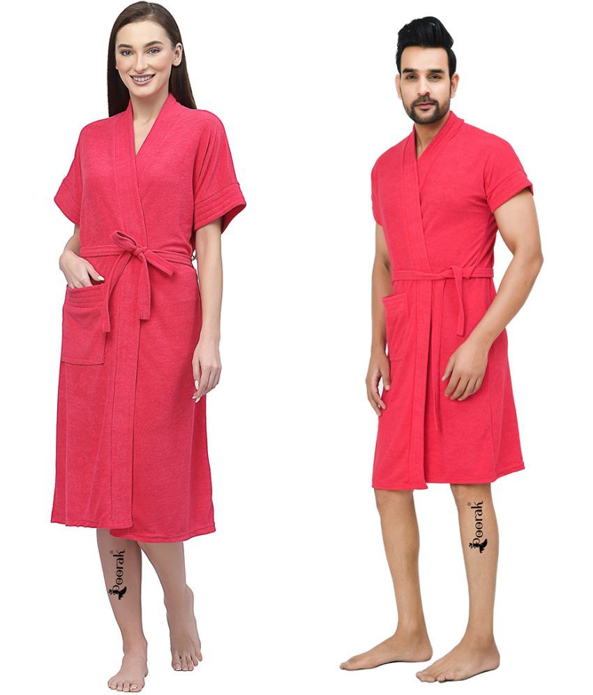     			Poorak Pink Free Size Bathrobe ( Pack of 1 )