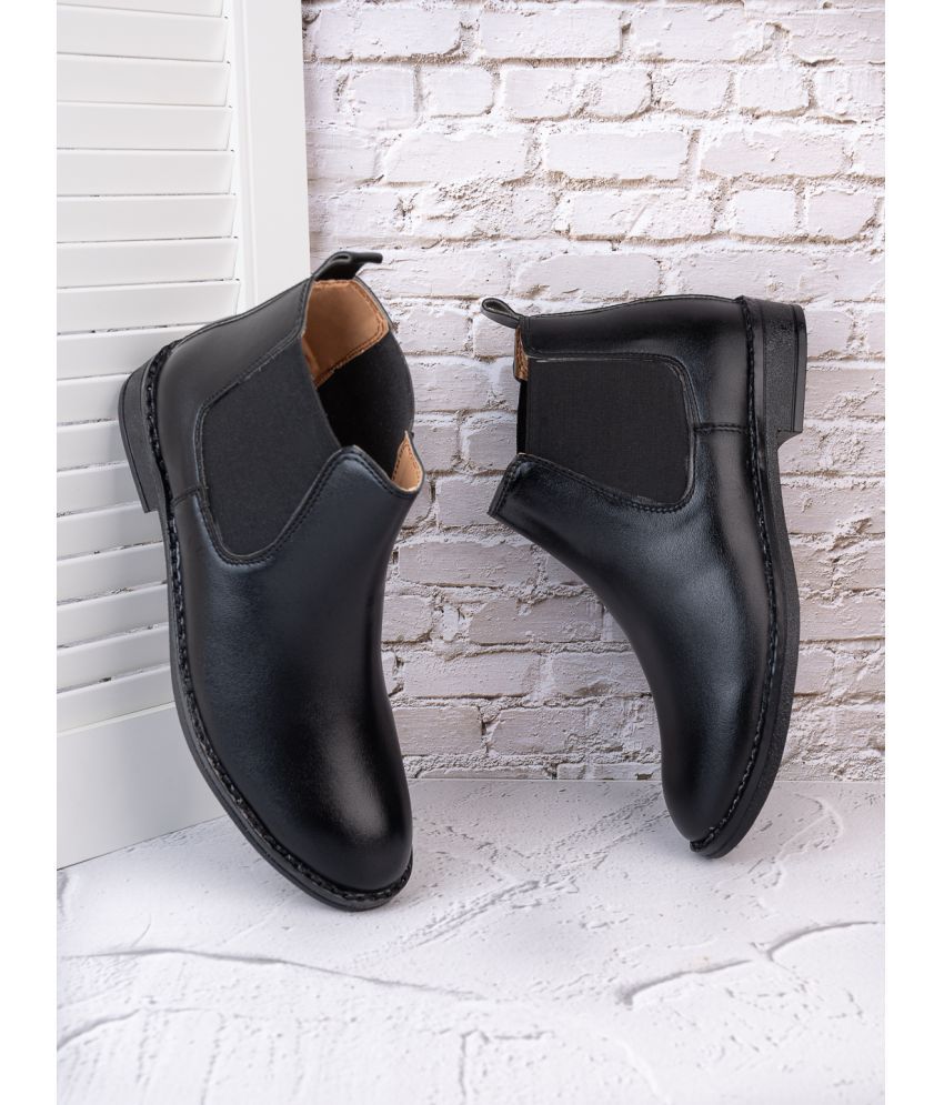     			Sneaklab Black Men's Chelsea Boots