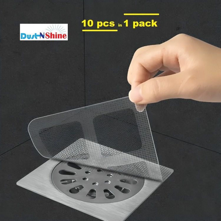     			Disposable Shower Drain Hair Catcher Waterproof Mesh Stickers (Pack of 10)