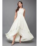 Miss Chase Georgette Solid Full Length Women's Gown - Off White ( Pack of 1 )