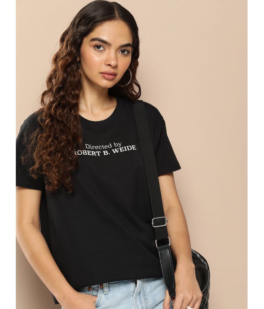     			Difference of Opinion Black Cotton Loose Fit Women's T-Shirt ( Pack of 1 )