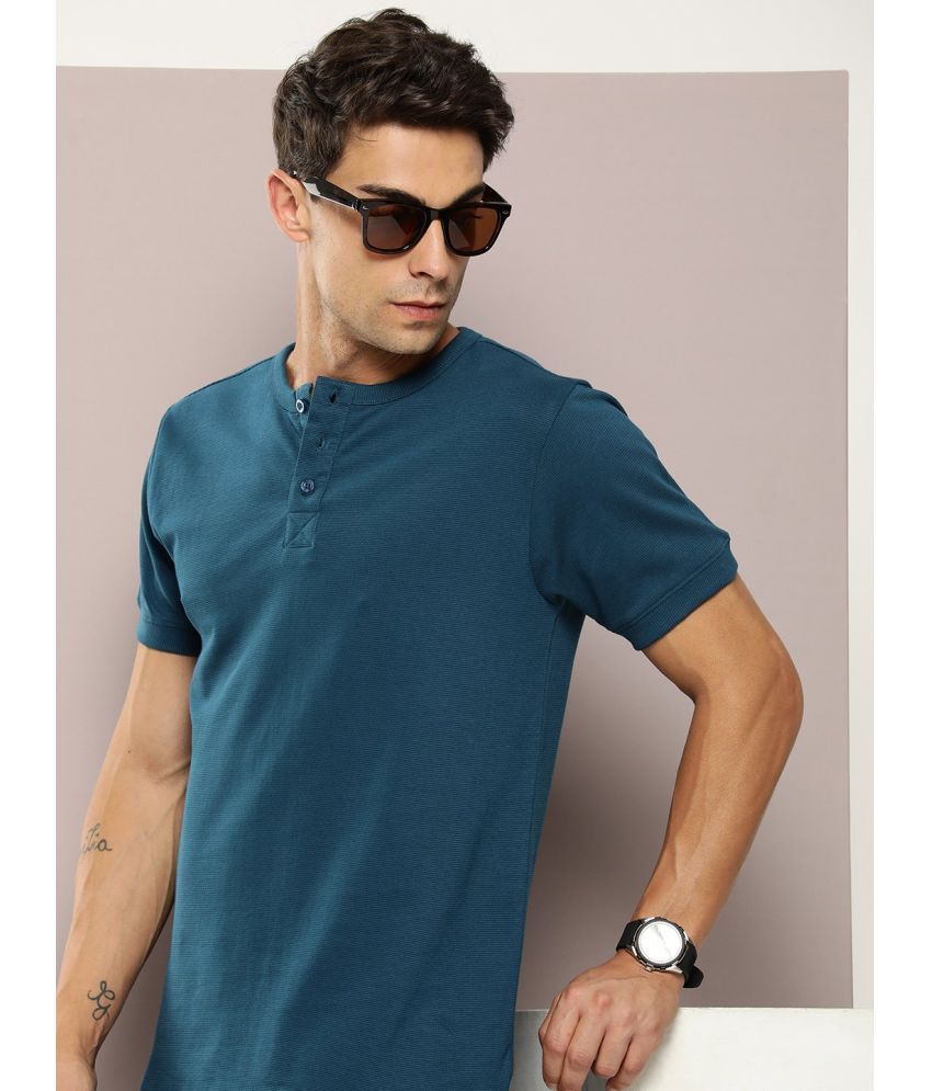     			Dillinger Cotton Regular Fit Solid Half Sleeves Men's T-Shirt - Blue ( Pack of 1 )